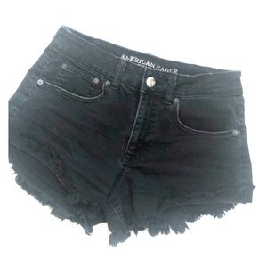 Black Stretch Hi-Rise Shorts